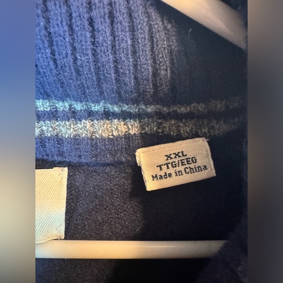 Penguin By Munsingwear Men’s Navy Blue Shawl Collar  Sweater XXL 100% Lambs Wool - Picture 10 of 16